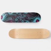 In de Abstracte fractale diepte van de Blauw Roze Skateboard (Horizontaal)