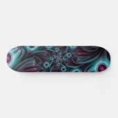 In de Abstracte fractale diepte van de Blauw Roze Skateboard (Horizontaal)