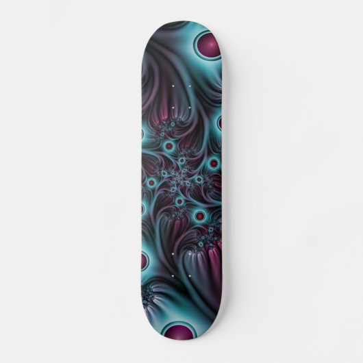 In de Abstracte fractale diepte van de Blauw Roze Skateboard (Voorkant)
