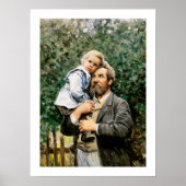 "In de armen van papa" door Severin Nilsson Poster (Voorkant)