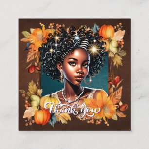 In de ban van de prachtige herfstmeisjes Gratitude Vierkante Visitekaartje