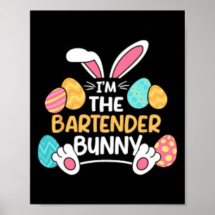 In de Bartender Bunny Bartending Pasen Mixologis Poster