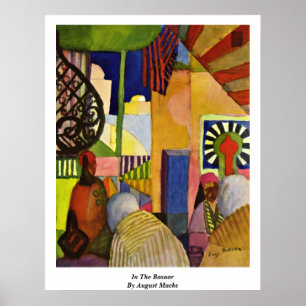 In de Bazaar in augustus Macke Poster