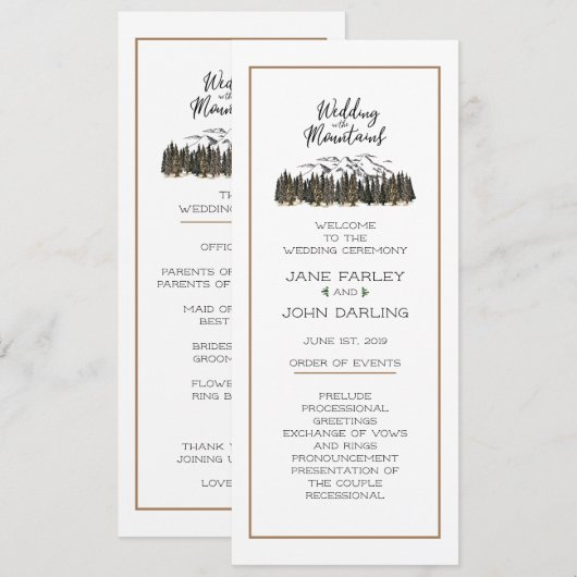 In de Bergen Programma (Voorkant / Achterkant)