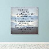 In de Bijbelversie van KJV begin Canvas Afdruk (Insitu (Houten vloer))