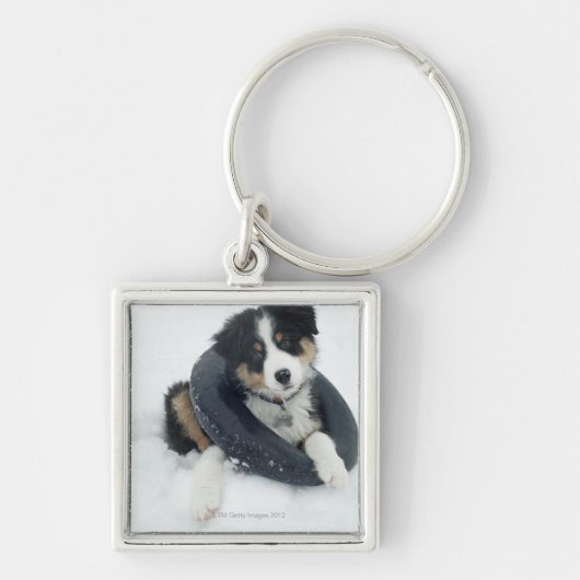 in de binnenbuis in de sneeuw sleutelhanger (Voorkant)