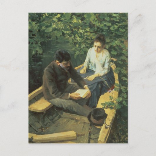 In de Boat, 1888 Briefkaart (Voorkant)