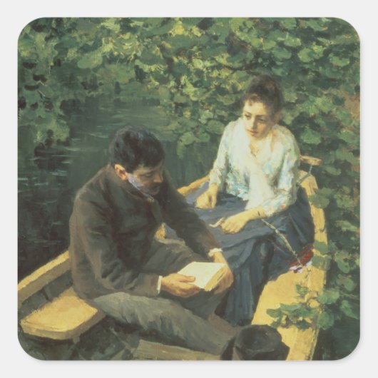 In de Boat, 1888 Vierkante Sticker (Voorkant)