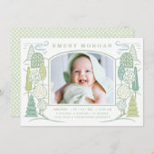 In de boom Top geboorte aankondiging groen (Voorkant / Achterkant)