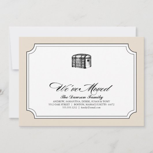 in de boomstam {wij hebben bewogen} aankondiging (Voorkant)