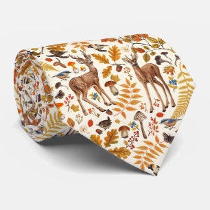 In de bossen/Herfstherten op gebroken wit Stropdas