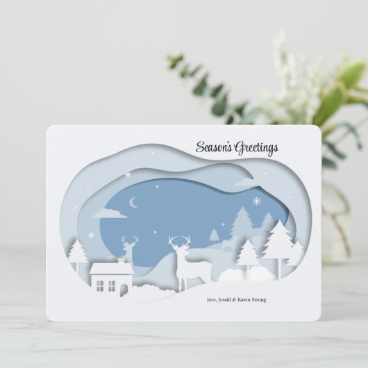 In de Bossen Holiday Greeting Kaart (Staand voorkant)