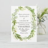 In de Bossen is de lef Wreath Wedding Invite Kaart (Staand voorkant)
