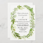In de Bossen is de lef Wreath Wedding Invite Kaart (Voorkant / Achterkant)