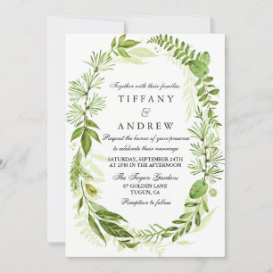 In de Bossen is de lef Wreath Wedding Invite Kaart