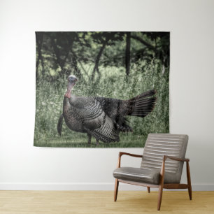 In de Bossen - Sage Green B&W Poster Wandkleed
