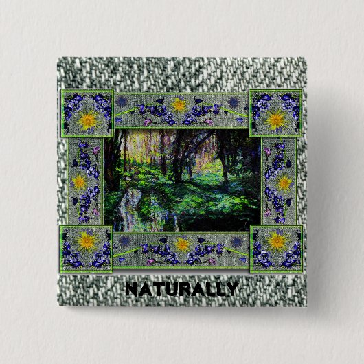 In de Bossen Vierkante Button 5,1 Cm (Voorkant)