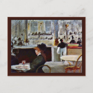 In de Café door Manet Edouard Briefkaart