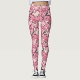 In de Cherry Blossoms Roze Chinoiserie Leggings