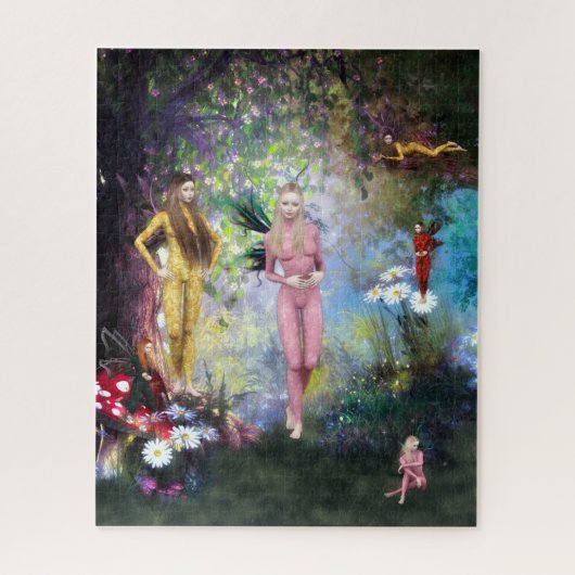In de Fairies Forest Glade Fantasy Fairy Legpuzzel (Verticaal)