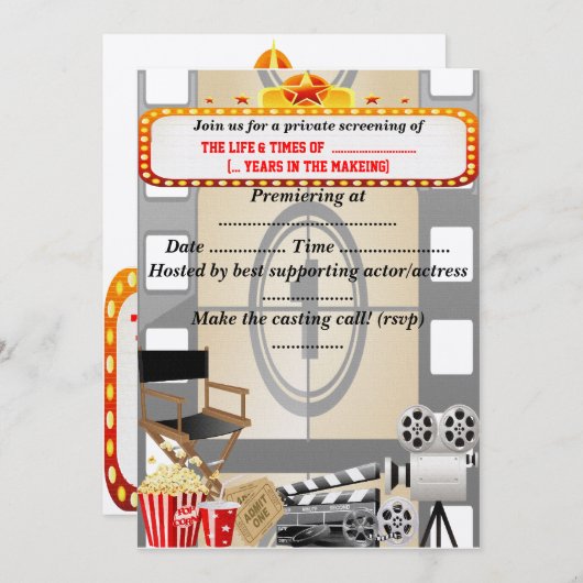 In de films - Uitnodiging (Voorkant / Achterkant)