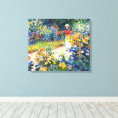 In de Garden Claude Monet vrouw schilder Canvas Afdruk (Insitu (Houten vloer))