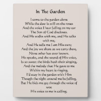 In de Garden Hymn Plaque
