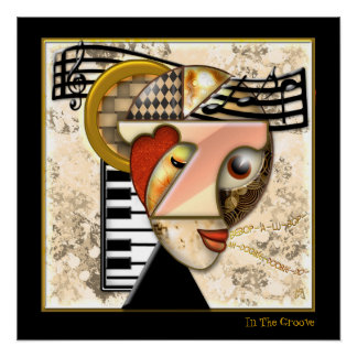 In de groef (pin) perfect poster