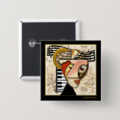 In de groef (pin) vierkante button 5,1 cm (Voorkant /achterkant)