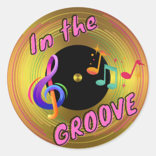 In de GROOVE (de revival van vinylplaten) Ronde Sticker