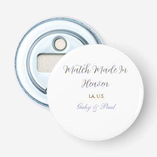 in de hemel gemaakte paarse pastel gouden naam dat button flesopener
