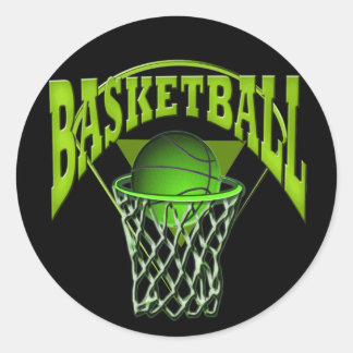 In de Hoop Basketball en Backboard Ronde Sticker