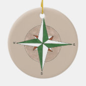 In de juiste richting compass Camping Hiking Keramisch Ornament (Achterkant)