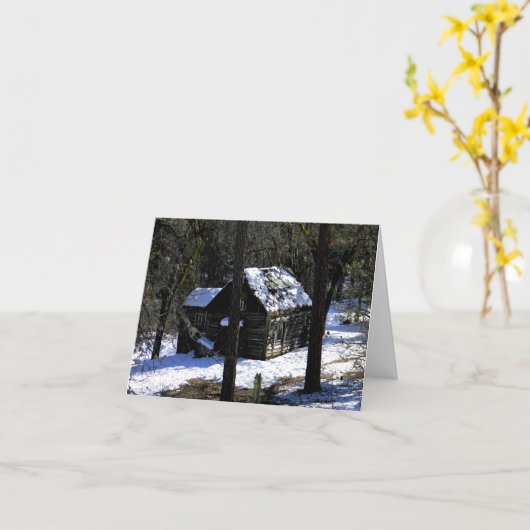 In de koude winter/Kerstdag.... Kaart (Gele Bloem)