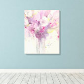  in de lente | Soft Pink Bouquet Canvas Afdruk (Insitu (Houten vloer))