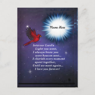 In de lichte kardinaal briefkaart
