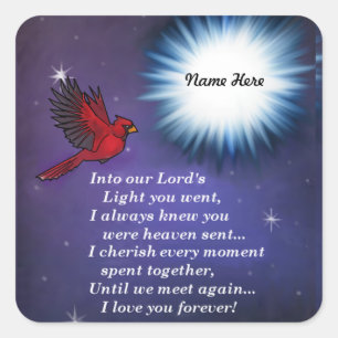 In de lichte kardinaal vierkante sticker