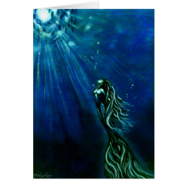 In de lichte zeemeerminikaart (Voorkant)