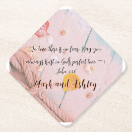 "In de liefde is er geen angst. Moge je altijd ver Kartonnen Onderzetters