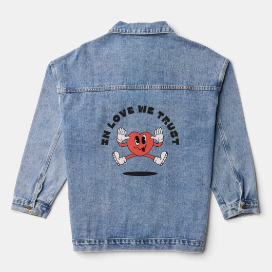 In de liefde vertrouwen we baby bodysuit denim jacket (Achterkant)