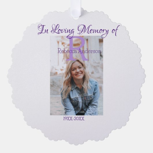 In de liefdevolle herinnering van herinnering houd ornament kaart (Voorkant)
