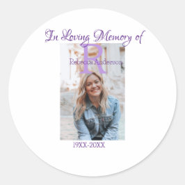 In de liefdevolle herinnering van herinnering houd ronde sticker