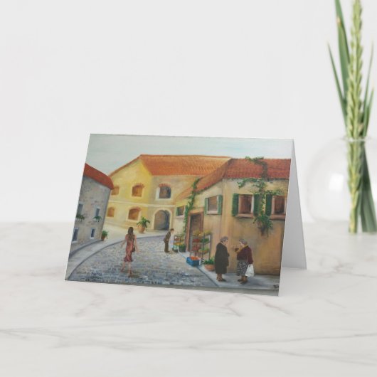 "In de markt" leeg wenskaart Kaart (Voorkant)