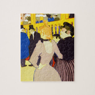 In de Nachtclub door Toulouse Lautrec, Vintage Kun Legpuzzel