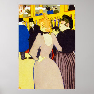 In de Nachtclub door Toulouse Lautrec, Vintage Kun Poster