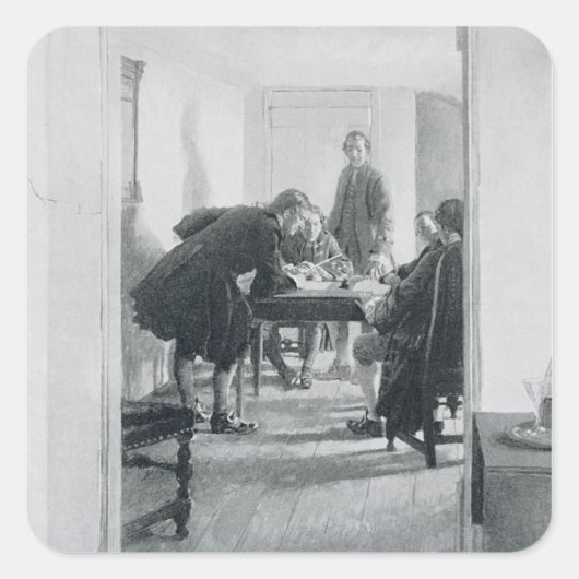 In de Oude Raleigh Tavern Vierkante Sticker (Voorkant)