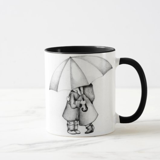 In de regen mok (Rechts)
