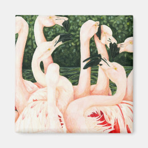 In de roze - flamingos magneet