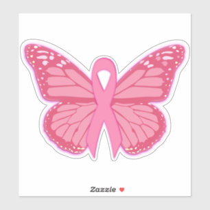 In de roze vlinder sticker