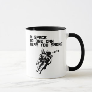 In de ruimte kan niemand je snore horen (donker) mok